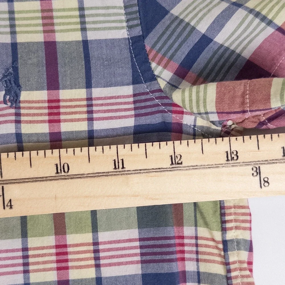 Ralph Lauren Madras Plaid Button Down Logo Short‎ Sleeve Shirt Boys Sz 4T